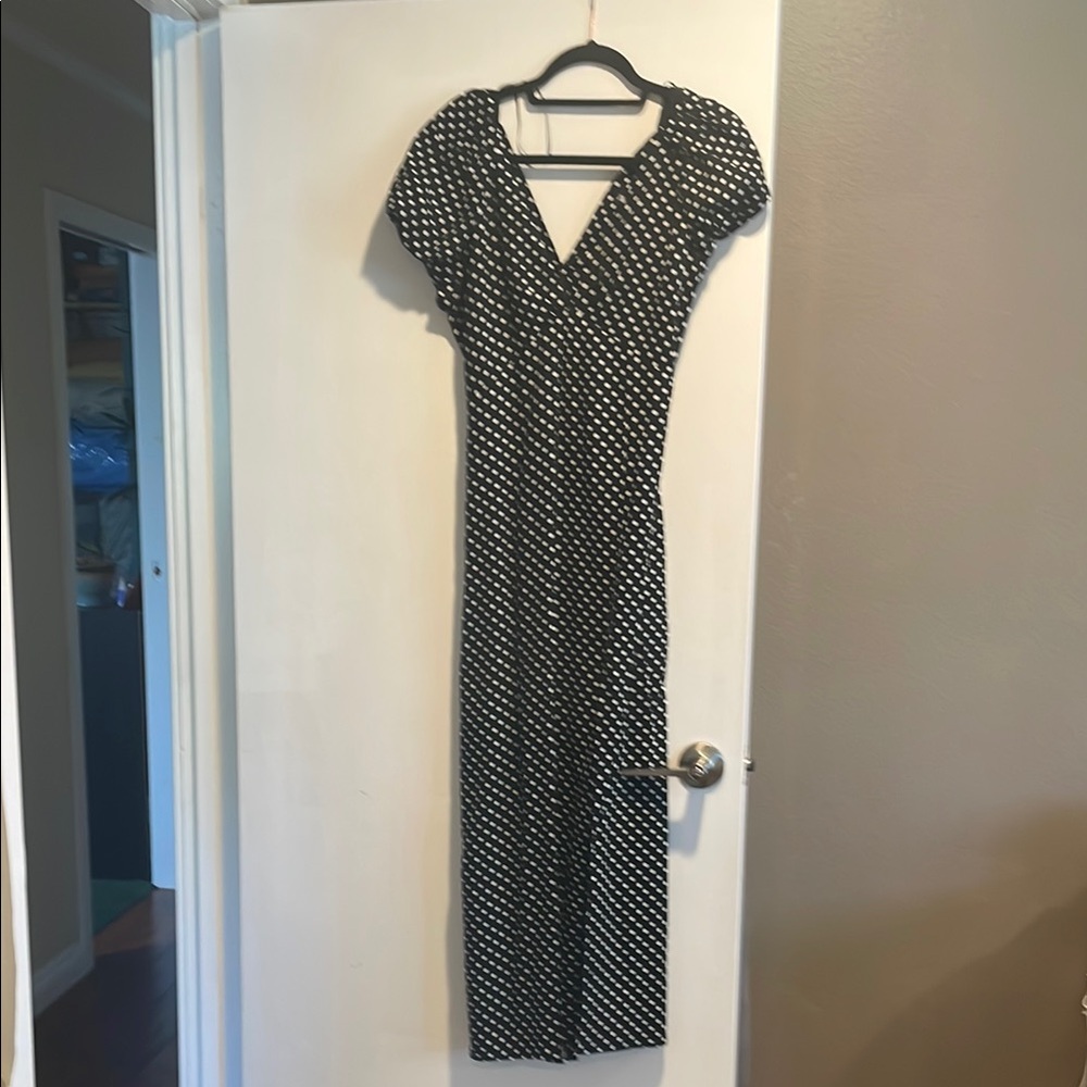 Elegant Black and White Polka Dot Dress